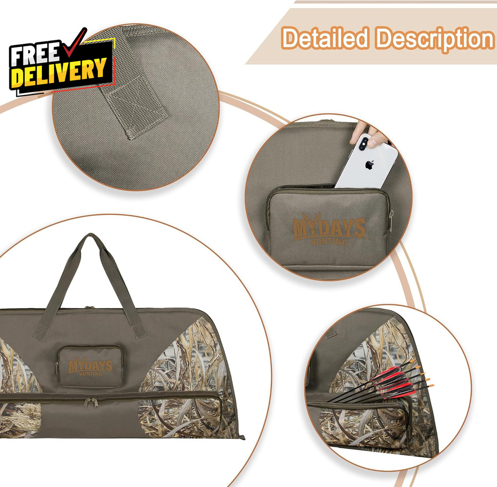 Camo Soft Compound Bow Case 41 Inch Archery Storage Bag with Padding…
