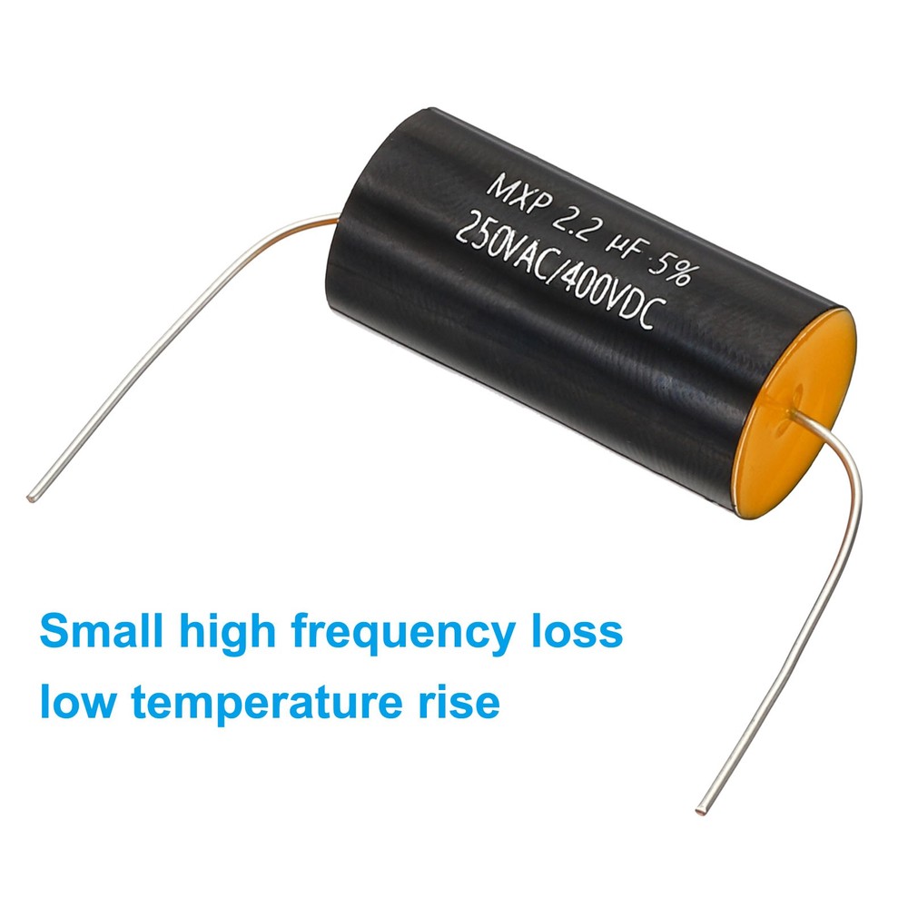 2.2uF Frequency Divider Capacitor, 1 Pcs MKP Capacitor, Black