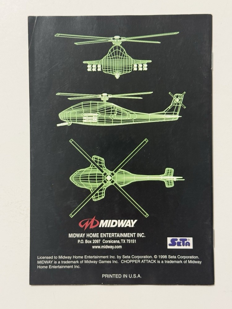 Chopper Attack - Nintendo N64 *Instruction Manual*
