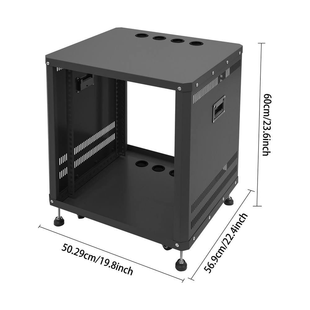 12U Network&Stereo Rack with Caster Wheels, Rolling Server Rack Open Cabinet