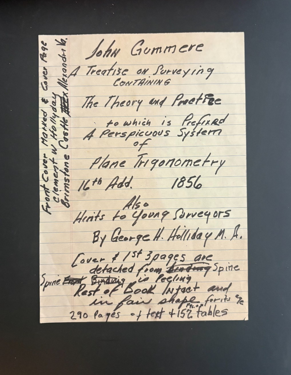 C1 Antique 1856 A Treatise on Surveying Containing Theory & Practice John Gummer