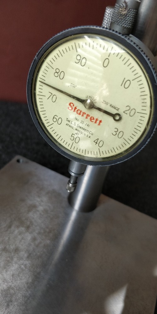 TESTED Starrett No.25-241 Dial Indicator on Inspection Stand SOLID OVERBUILT