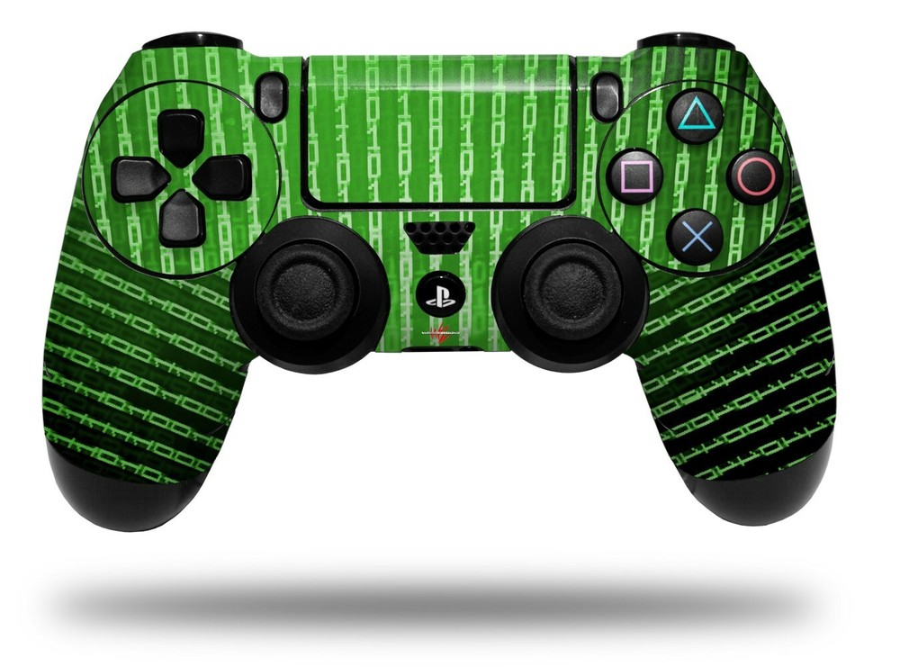 Skin for Sony PS4 Controller Binary Rain Green