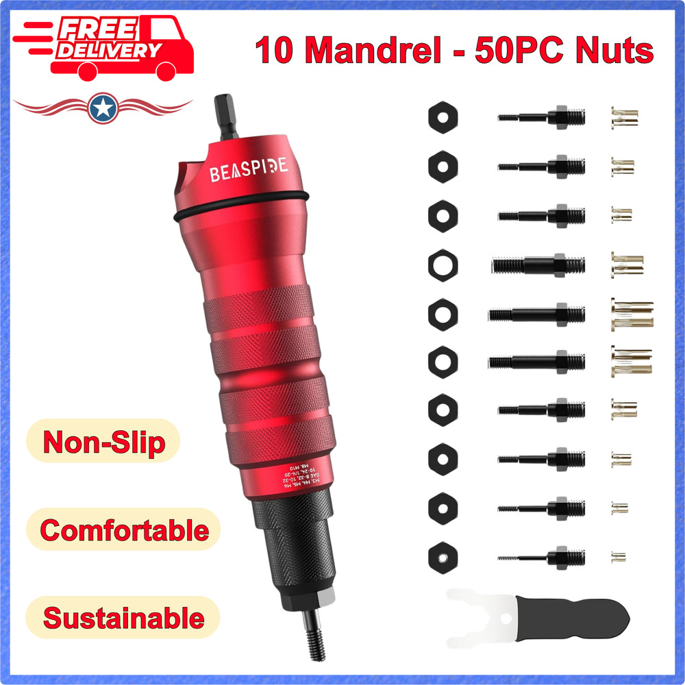 Cordless Drill Electric Rivet Nut Drill Adapter Kit, Rivet Nut Tool Kit Adapter