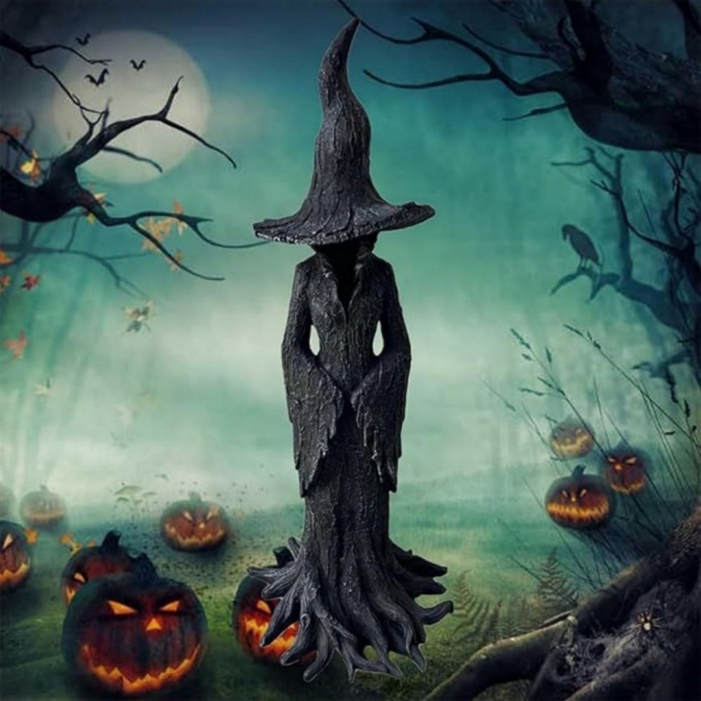 1 Pack Cracker Barrel Tree Witch Statue 2025 30 cm Halloween Decor - New in Box