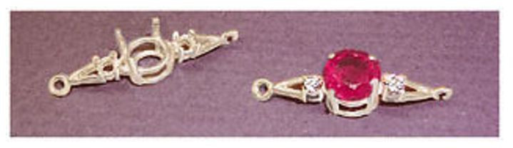 7mm ROUND ACCENTED STERLING SILVER BRACELET LINK