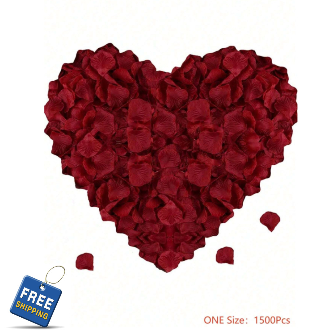 1000 pcs Flower Petals Artificial Red Silk Fake Rose Petals for Romantic Decor