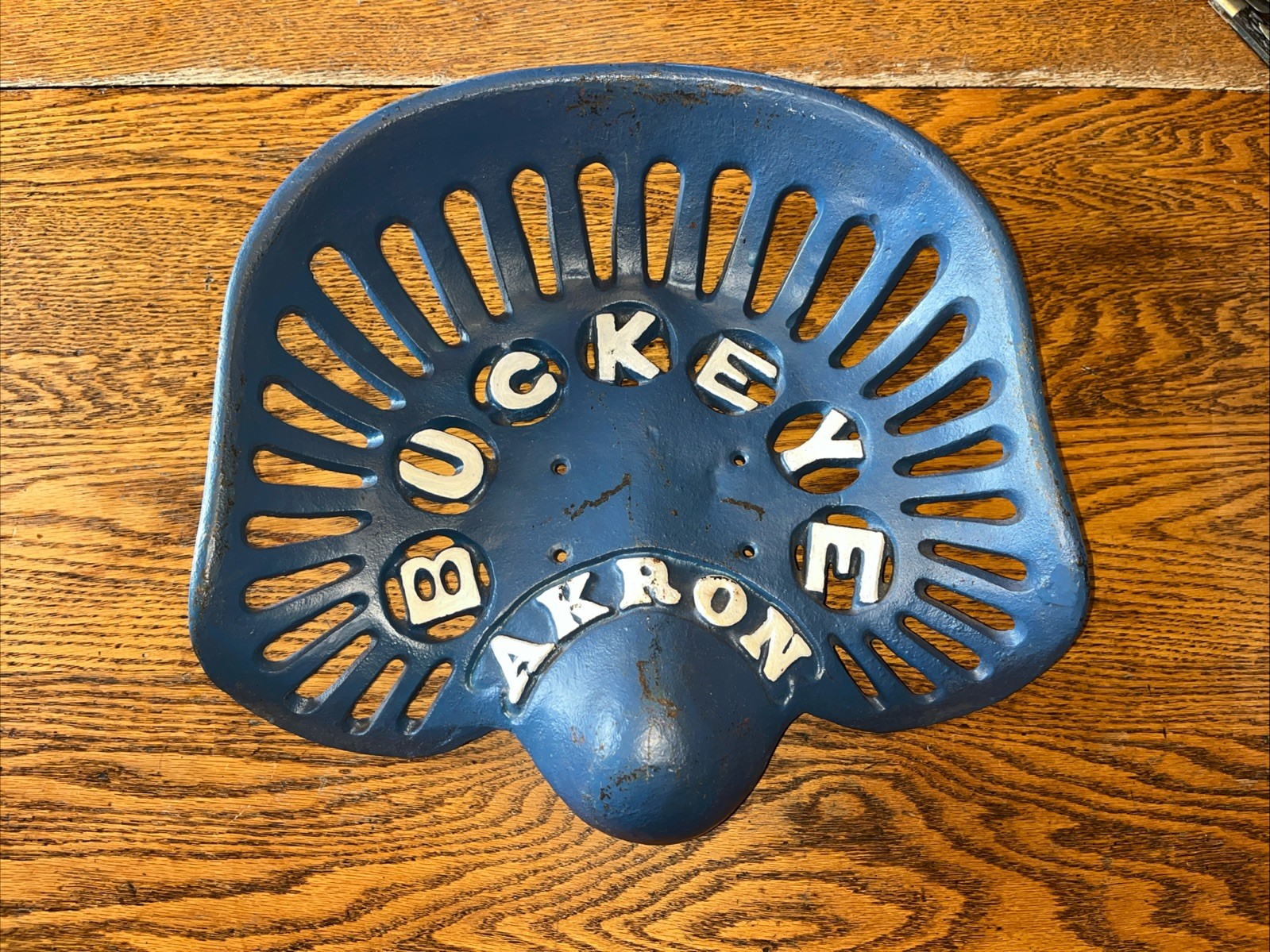 Buckeye Akron vintage cast iron tractor implement seat collectible