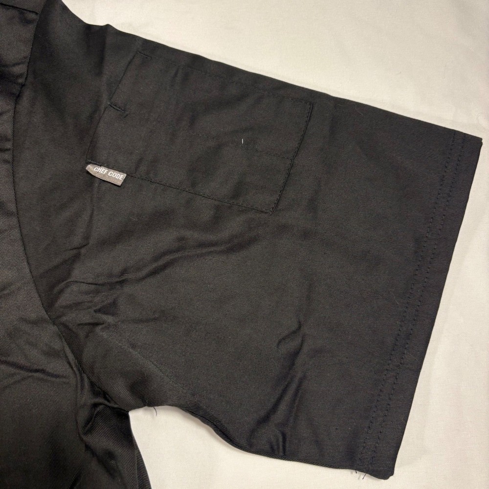 Chef Code Chef Coat Culinary Jacket Short Sleeve Black Workwear XL