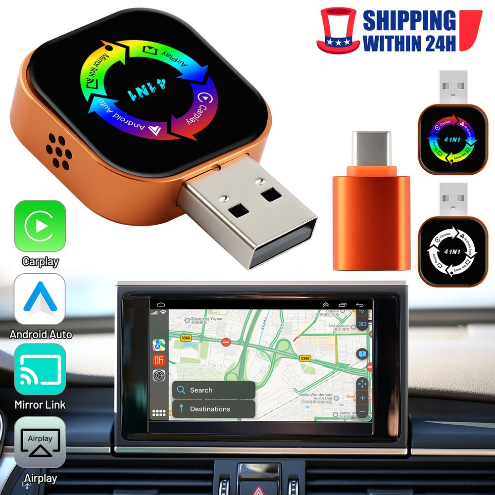 Wireless Carplay Adapter for Apple Airplay Box Android Auto Mirror Link BT/WiFi