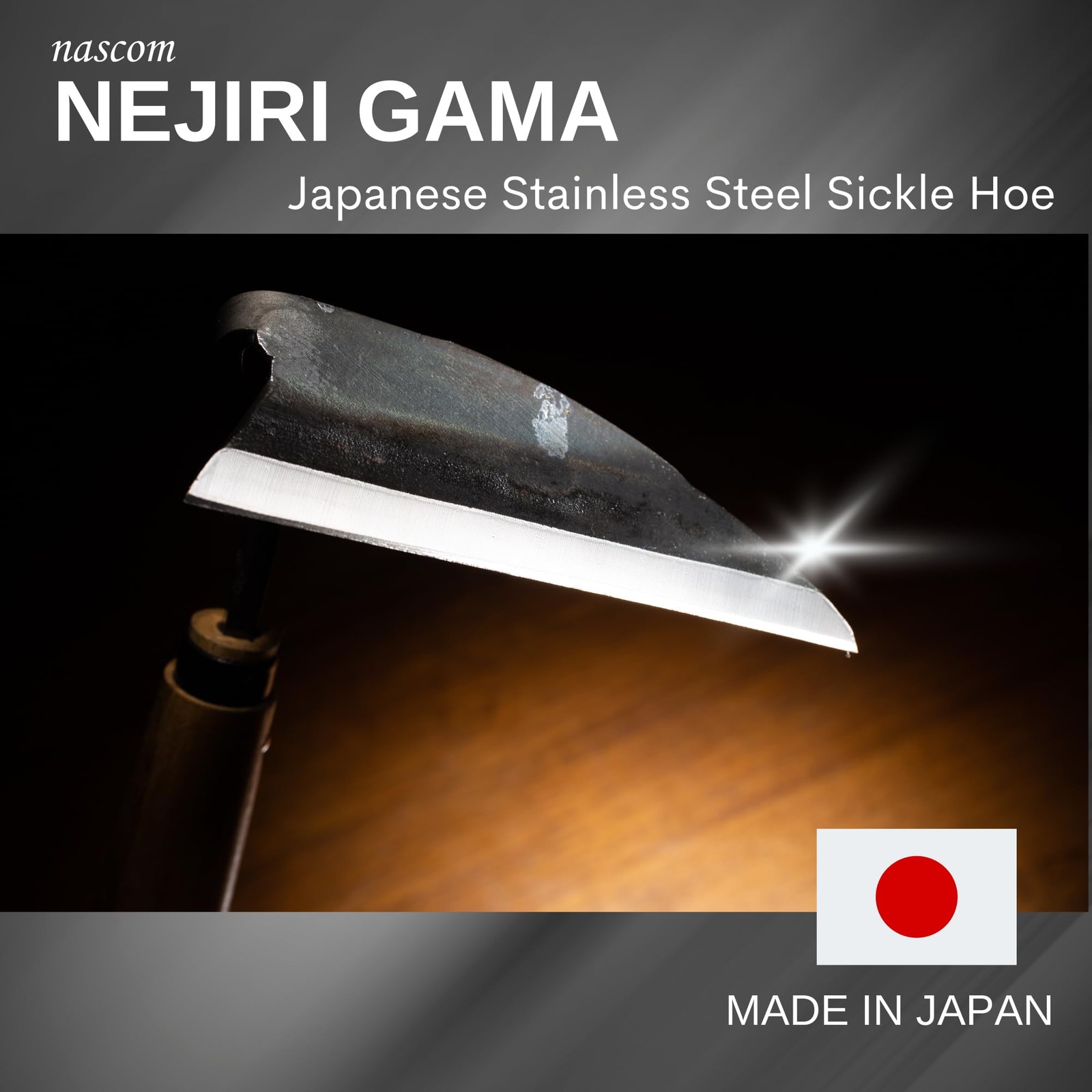 nascom Premium Japanese Weeding Sickle Hand Hoe for Gardening - Ideal for Pla...