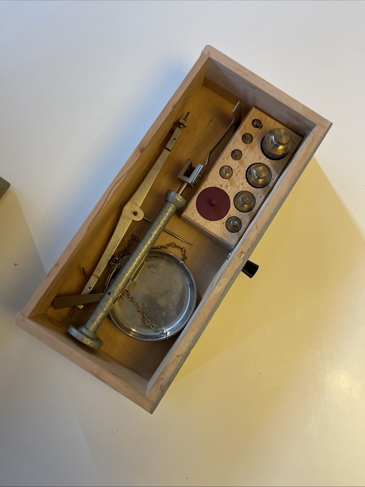Vintage Equal Arm Scale & Weight Set, West Germany Complete