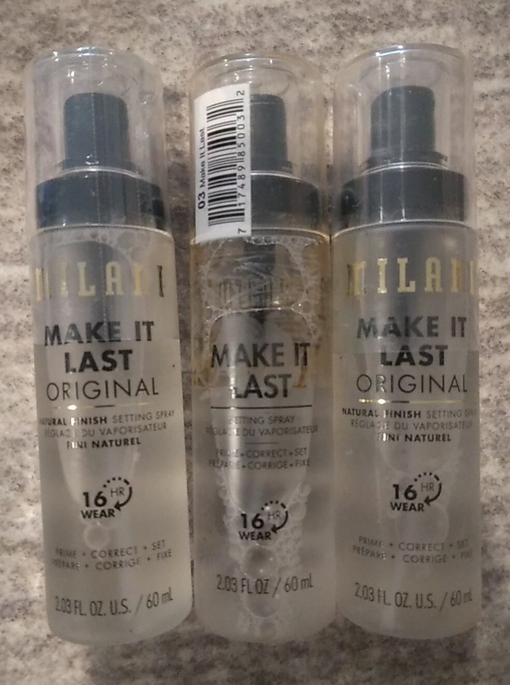 3 Pack Milani Make It Last 16 Hr Hour Setting Spray Prime + Correct + Set 2.03oz