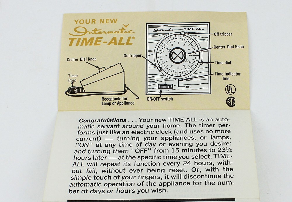1967 INTERMATIC TIME-ALL Timer Instruction Brochure User Manual Illustrated
