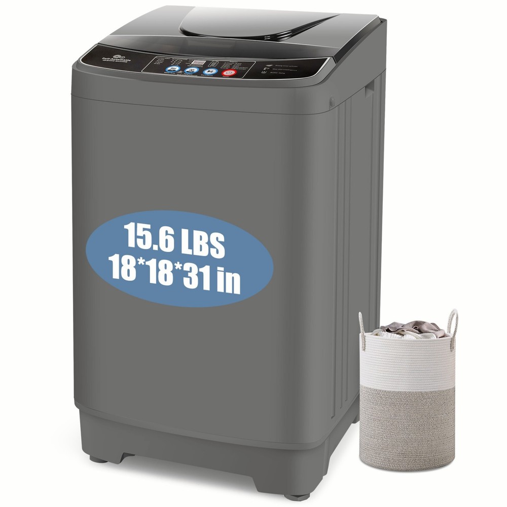 Portable Full Automatic Washing Machine 15.6lbs Compact Laundry Washer Home APT