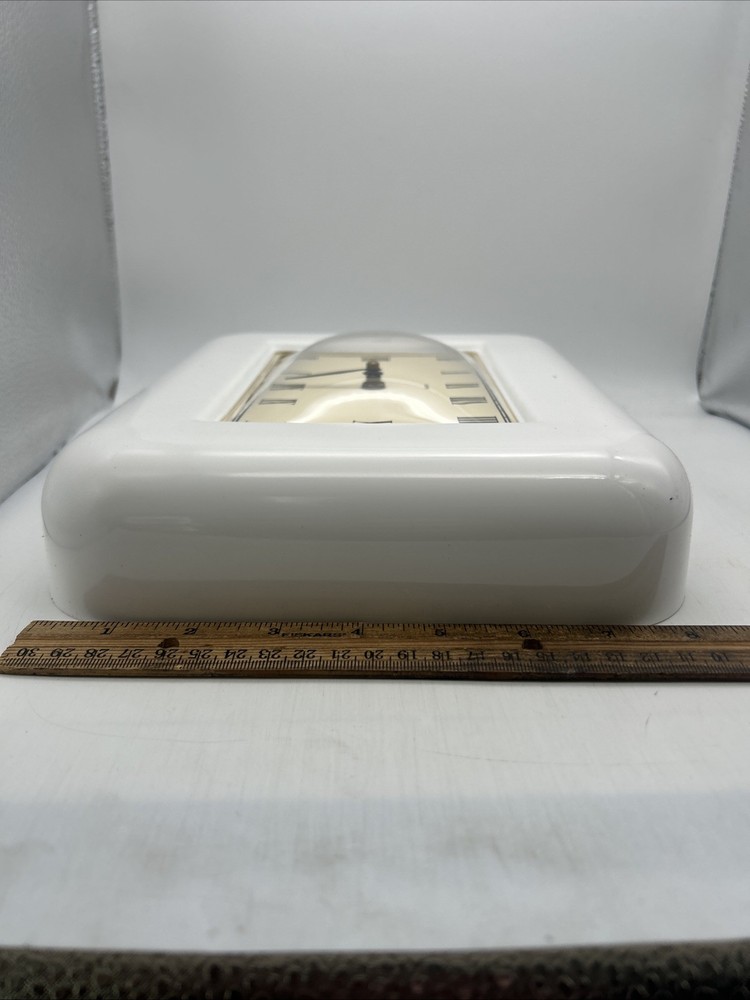 Hornet Industries Clock Bubble Face Rectangular 10.5” X 9” Roman Numerals NOS