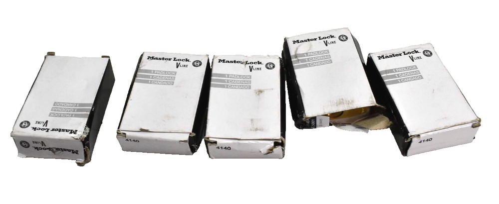 5 Master Lock 4140KA Padlock Keyed Different Standard Shackle Rectangular Brass