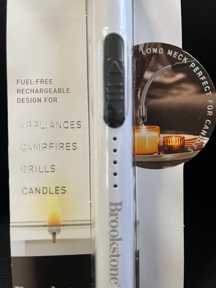 Brookstone Flexible Long Neck ARC E-Lighter Rechargeable USB Silver NEW READ