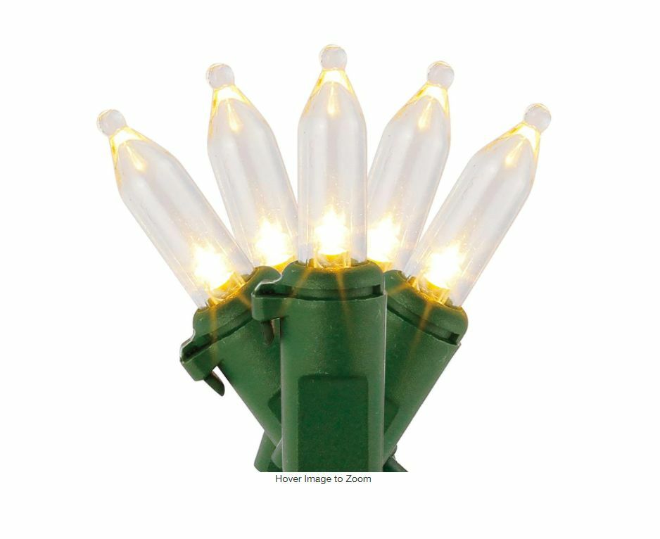 6 Pack HOME ACCENTS 100 LIGHT 29.5 ft LED WARM WHITE MINI LED Lights Green Wire