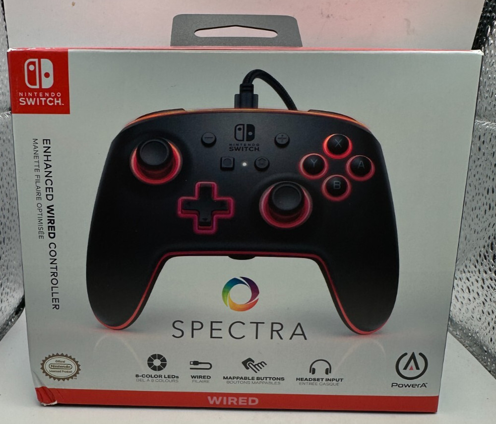 PowerA Spectra Enhanced Wired LED Controller for Nintendo Switch - Black