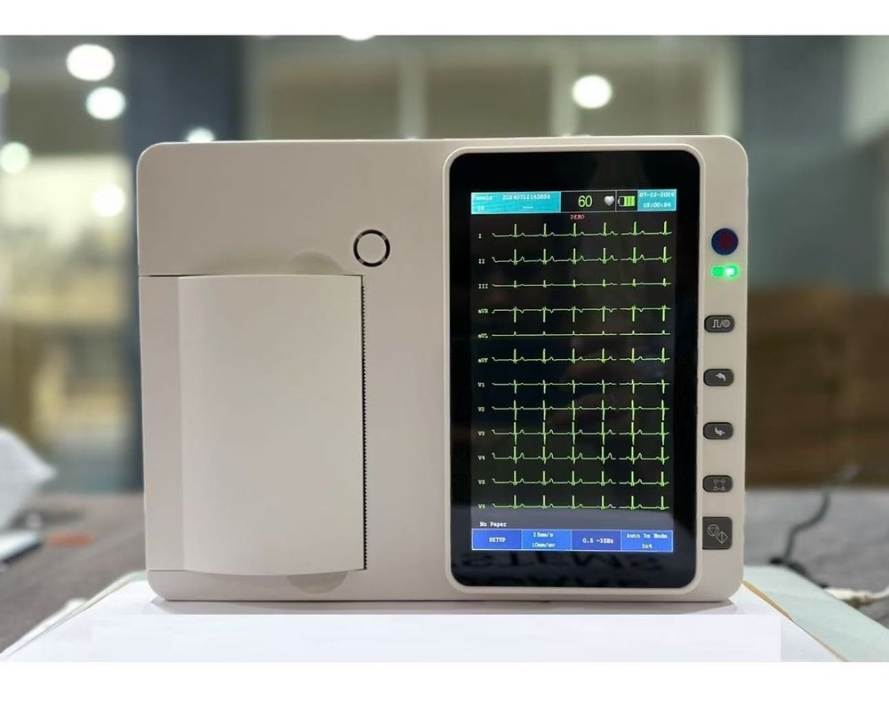 7 inch Touch Screen Digital 3 Channel 12 Leads ECG/EKG Machine with PC software