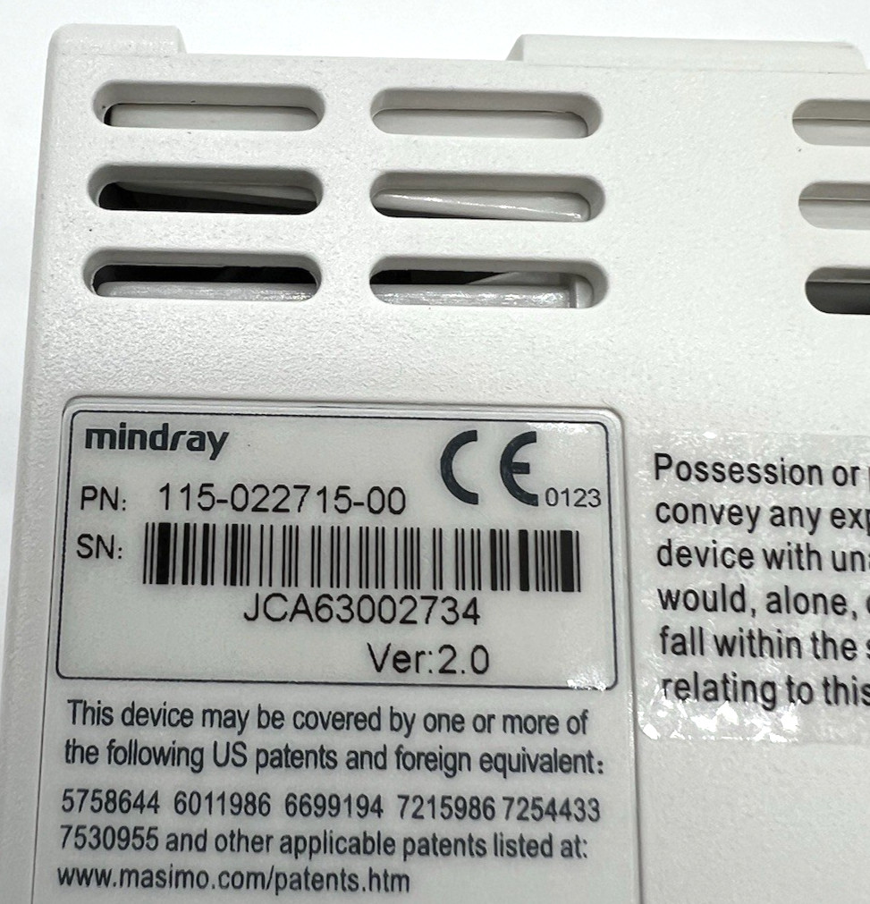 Mindray 115-022715-00 MPM-2 Platinum Module ECG, Masimo SpO2, NIBP, IBP, Temp