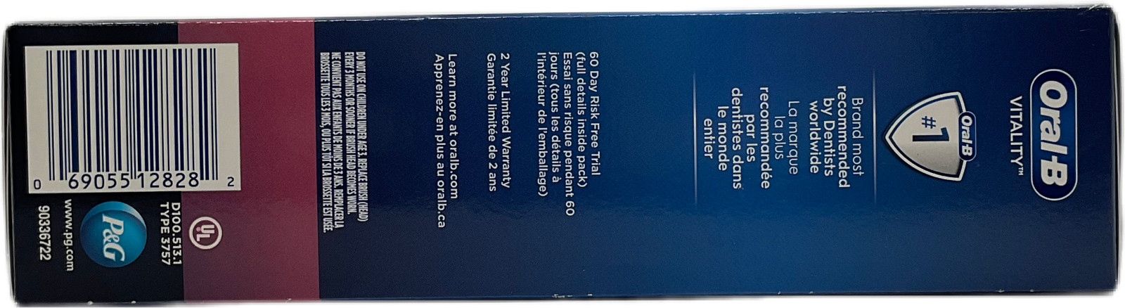 Oral-B Vitality FlossAction Pink Rotating Electric Toothbrush Rechargeable