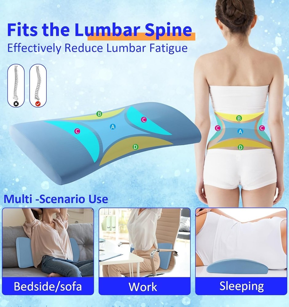Versatile Cooling Back Pillow for Side, Back & Stomach Sleepers - Memory Foam