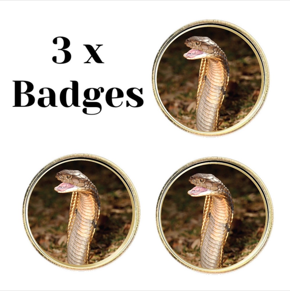 3 x Snake (BU9)  Lapel Pin Badges