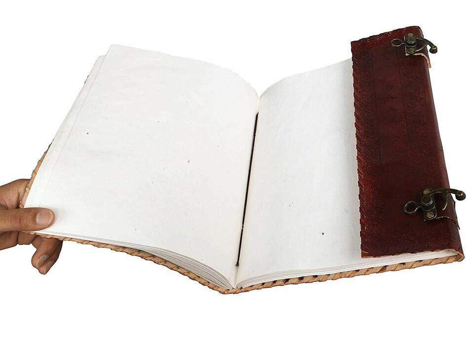 Handmade Leather Journal Book Seven Chakra Medieval Stone Embossed Book