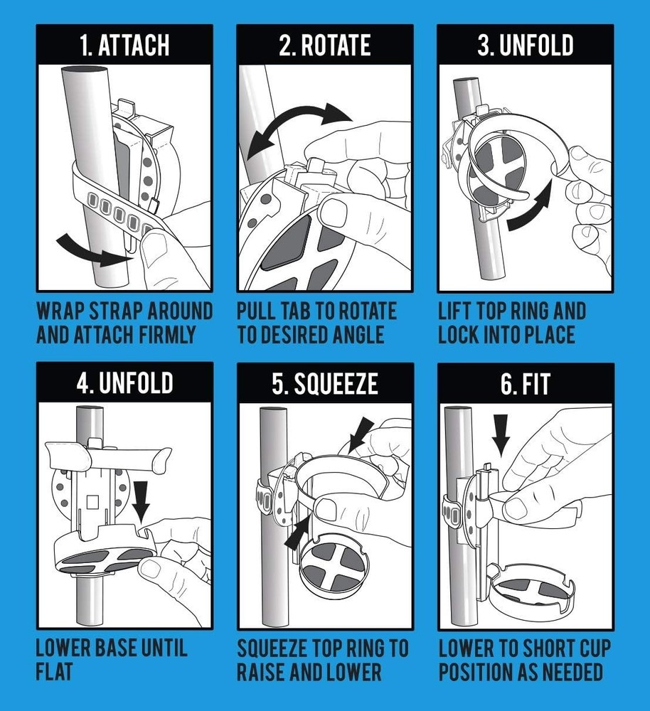 Adjustable Mobility Cup Holder for Wheelchairs - Easy Install & Foldable Design