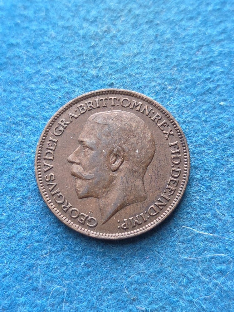 1923 Great Britain Farthing coin, Unc -s