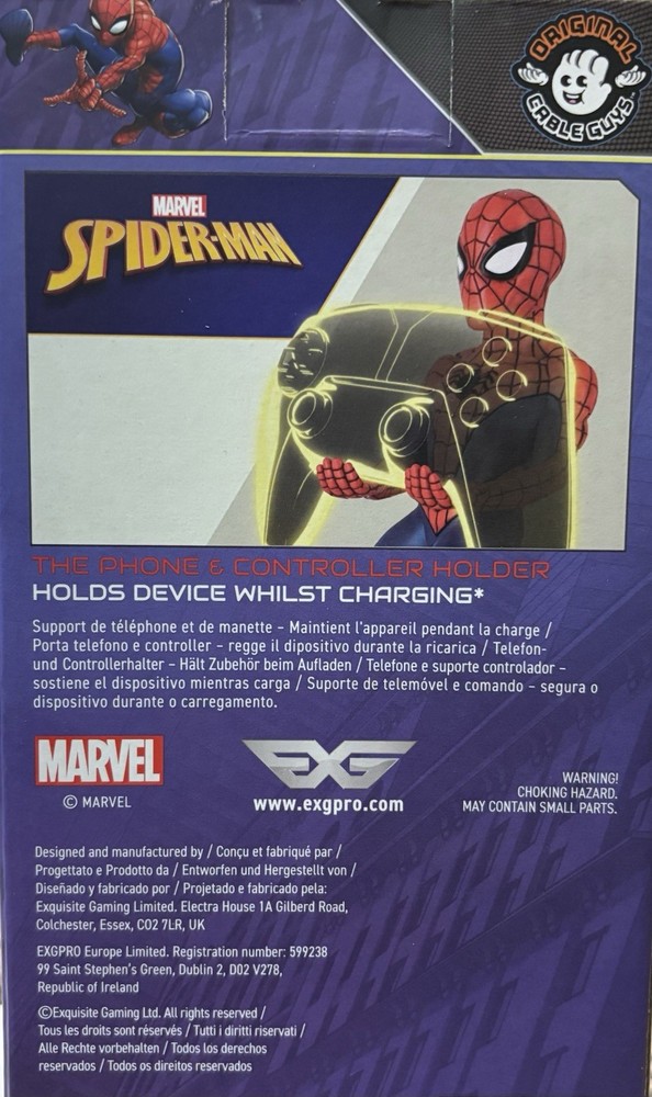 Marvel Spider-Man Controller Phone & Stand Device Holder Gaming Cable Guys NIB