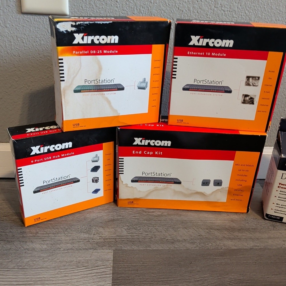 Xircom Portstation Port Expansion Module USB Hub Parallel DB-25 Ethernet End Cap