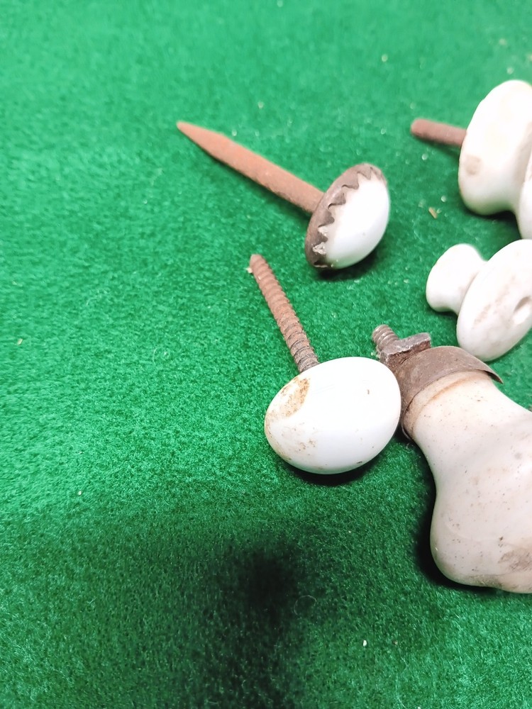 antique porcelain drawer knobs mixed sized lot