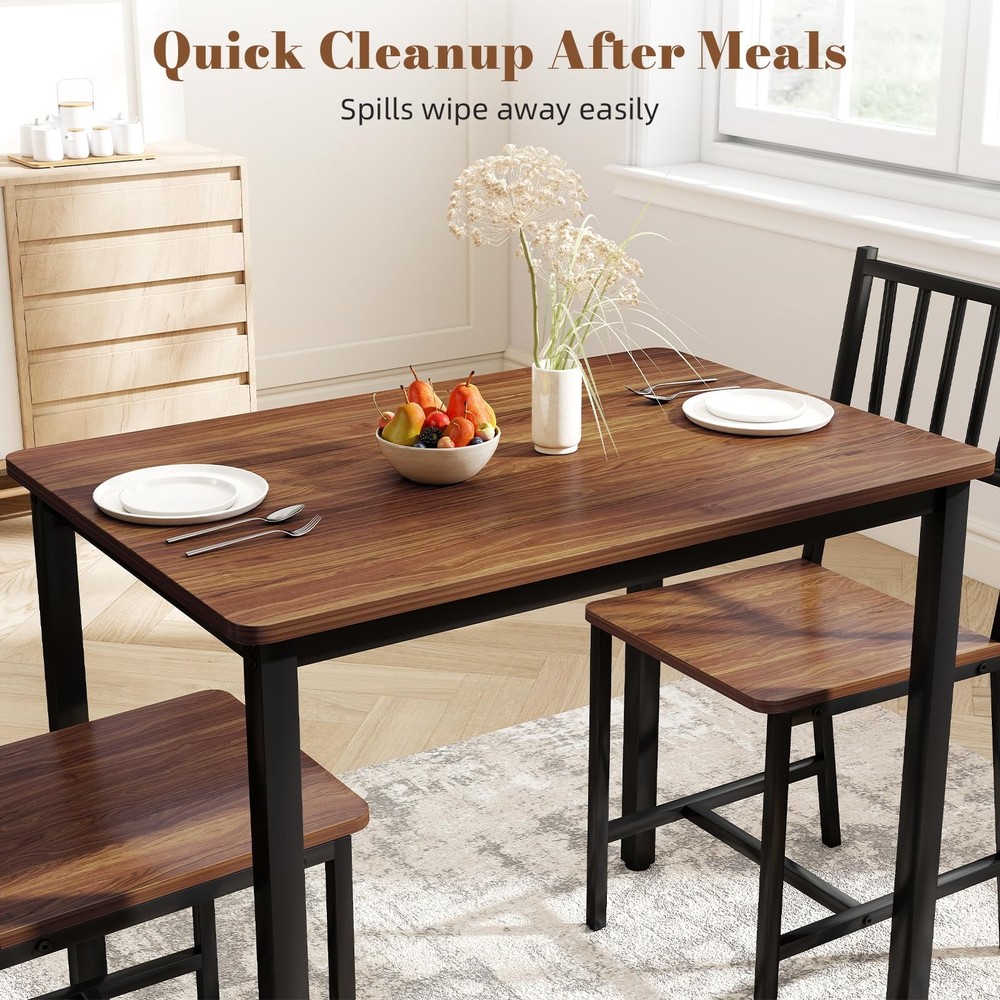Small Space 3 Piece Dining Table Set for 2, Compact Kitchen Table Set with 2 ...