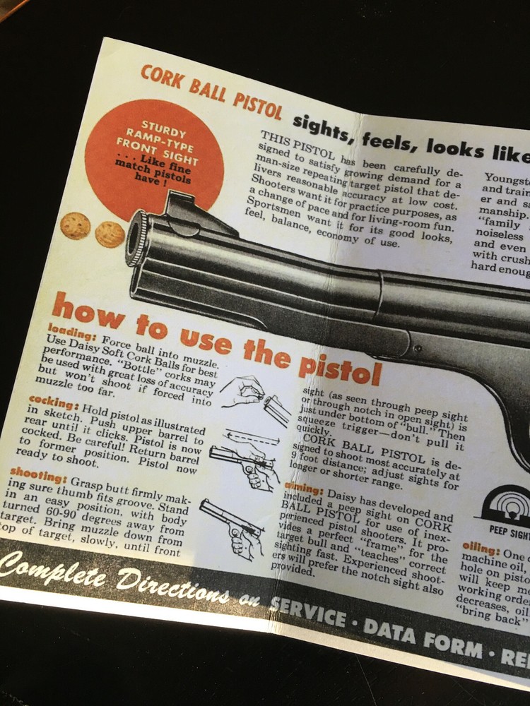 Daisy 178 BB Cork Pistol Repro Brochure