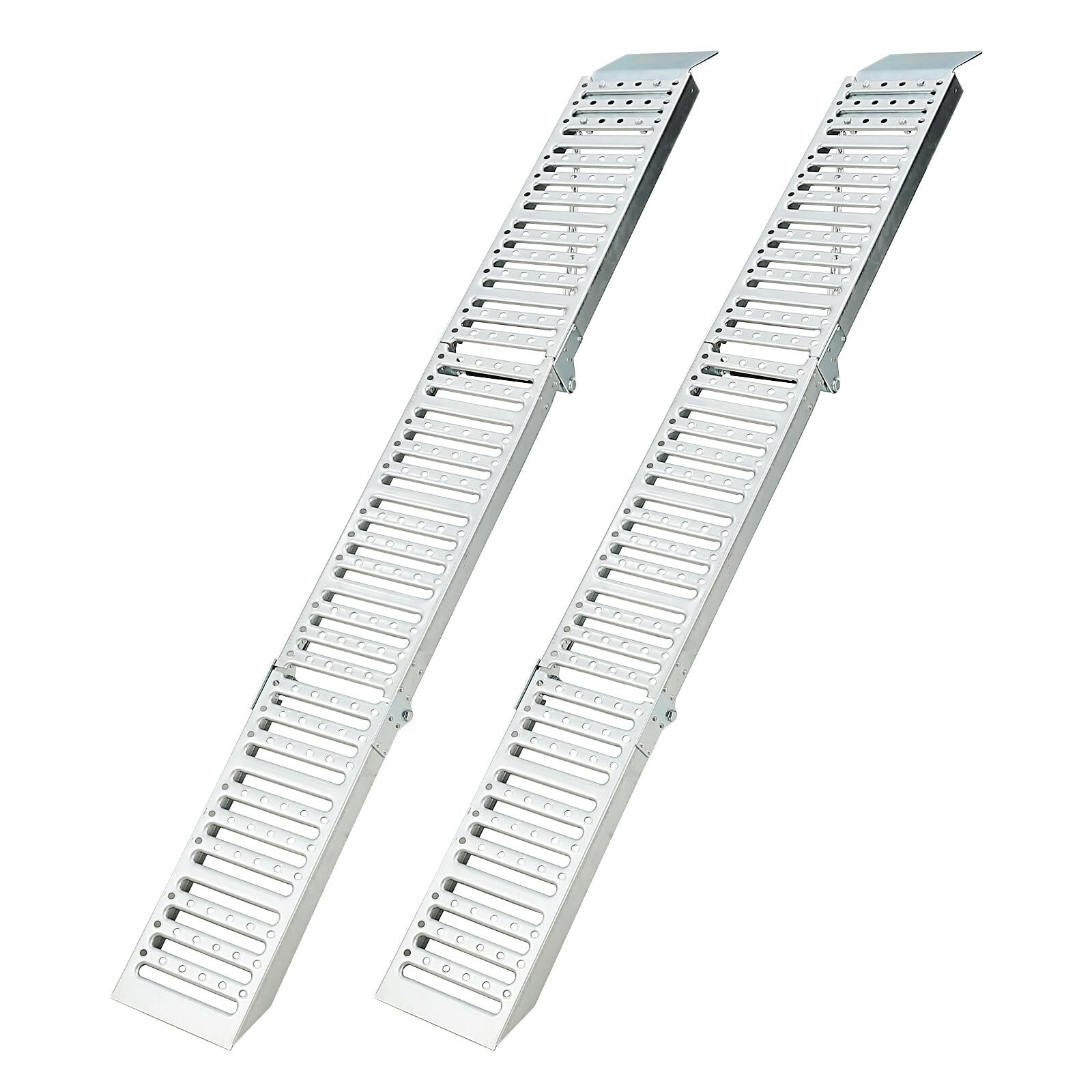 1500 lbs Steel Foldable Loading Ramps Tri-fold Truck Ramp for Lawn Mower Truck