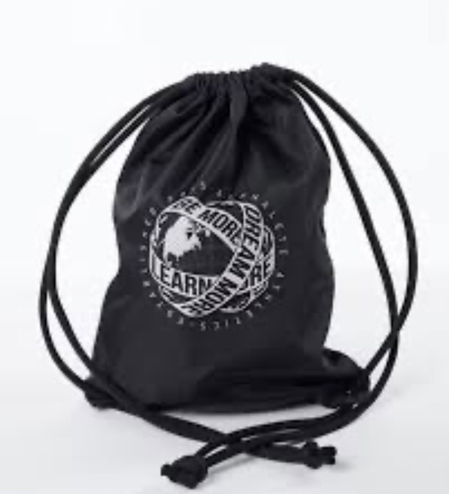 Alphalete Athletics Classic Drawstring Global Impact String Backpack Black