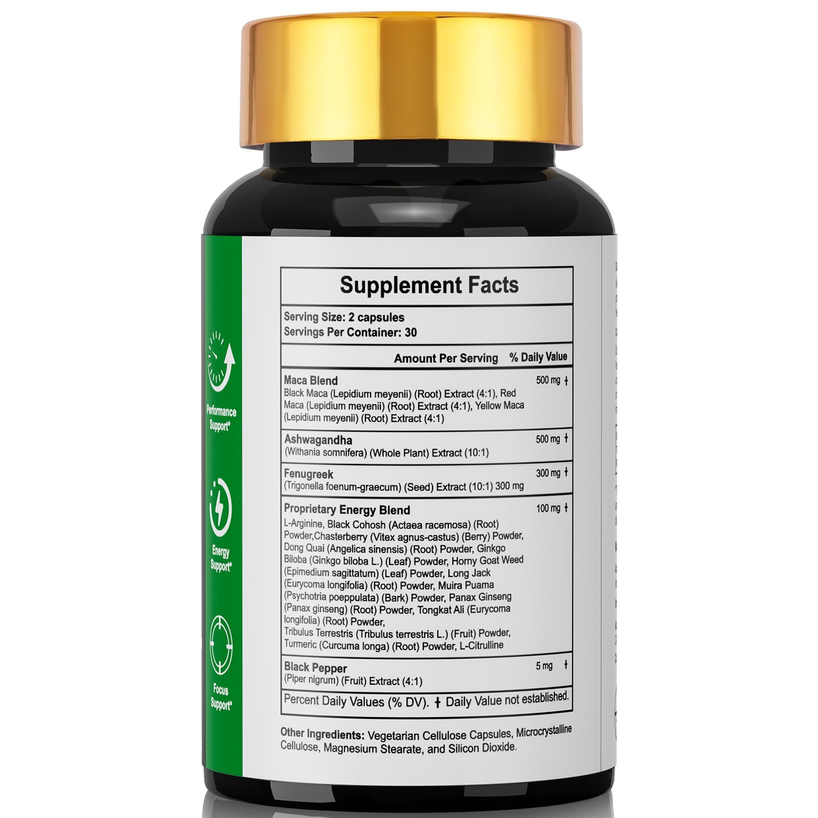 Maca Root, Ashwagandha, Panax Ginseng Fenugreek Extract Male Enhancing 60 Caps