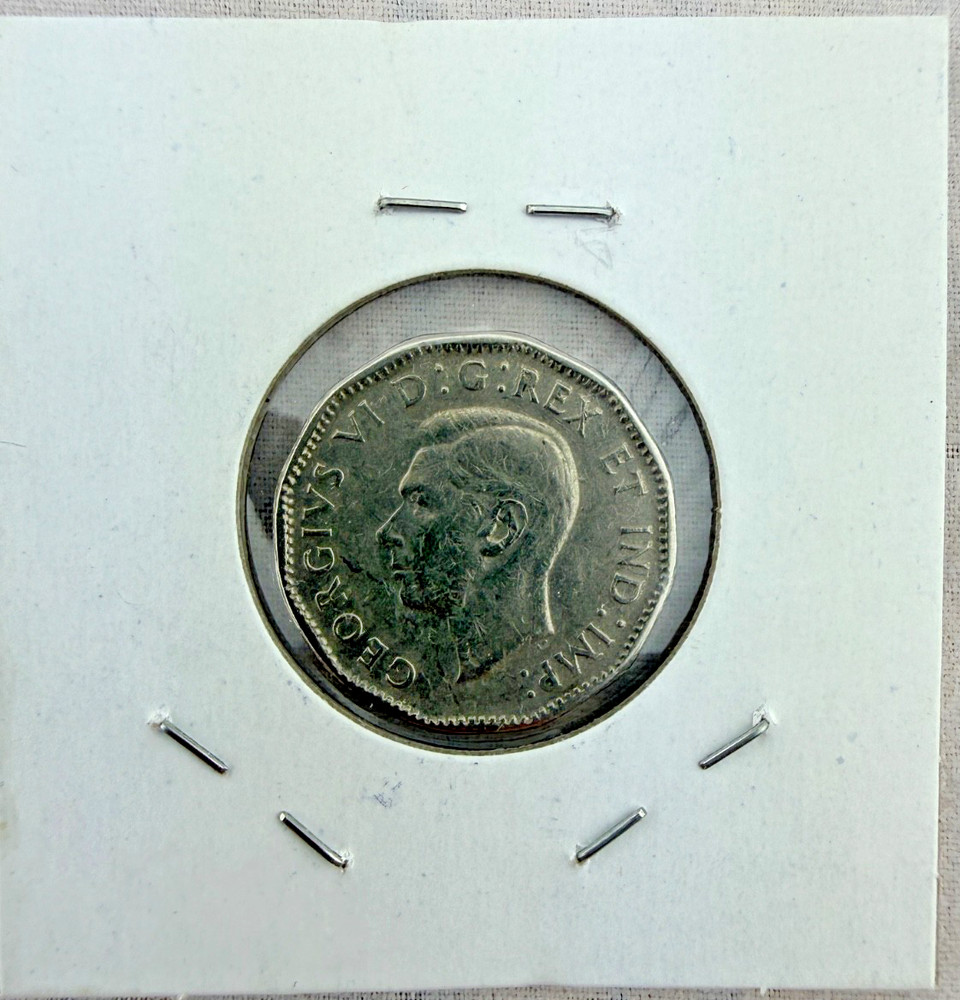 1947 Dot. Rare Canadian 5 cent nickel