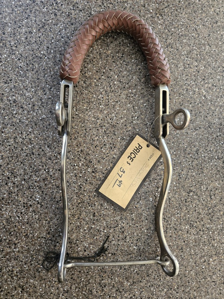 Stainless Steel Hackamore Bit Leather Nose Horse