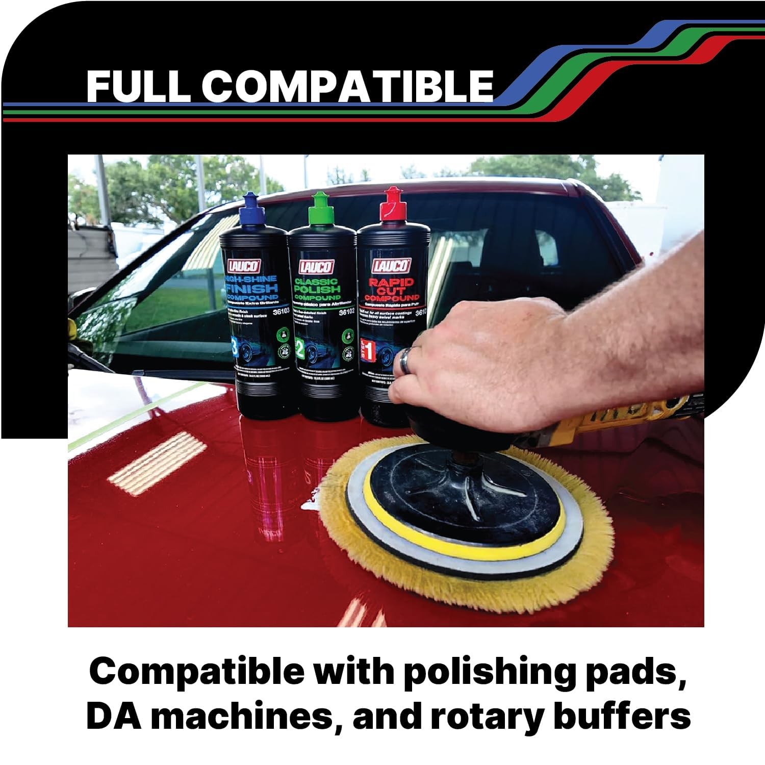 LAUCO Paint Correction Compounds Step 1, 2, 3 , Swirl Remover 8oz Kits