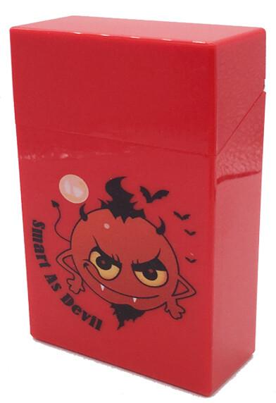 Devil 100's Size Push-to-Open Plastic Cigarette Case Mixed Color