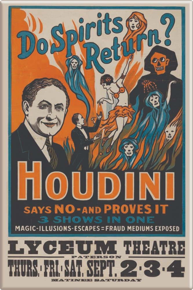 Compact Mirror - Do Spirits Return? Houdini Says No... Repro - 2" x 3" - #7715