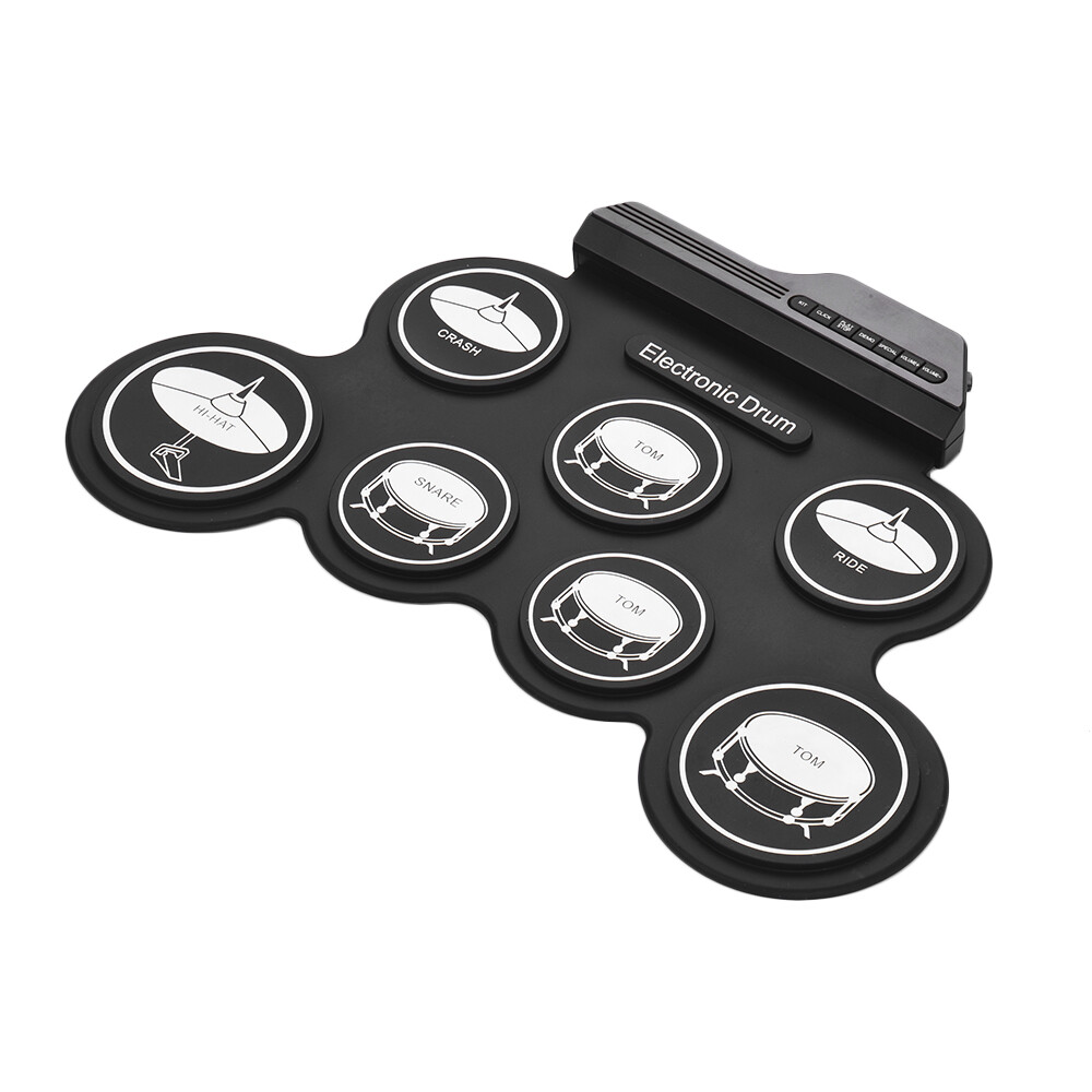 USB Roll-Up Silicon Drum Set Digital Electronic Drum Kit 7 Pad for Beginner