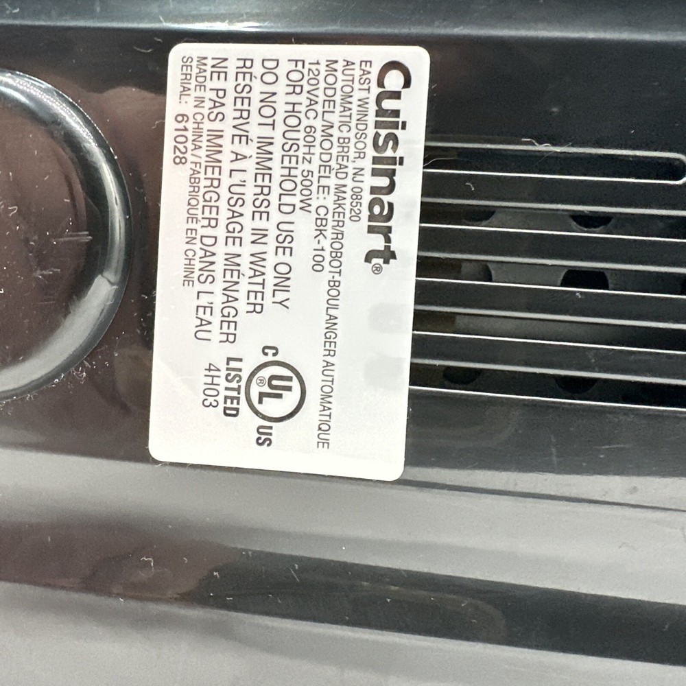 Cuisinart Automatic Bread Maker CBK-100 Compact Stainless Steel 2lb Programmable