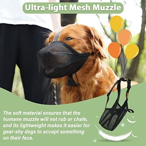 Soft Mesh Dog Muzzle for Small Medium Large Dogs - Anti-Biting, Chewing, Panting