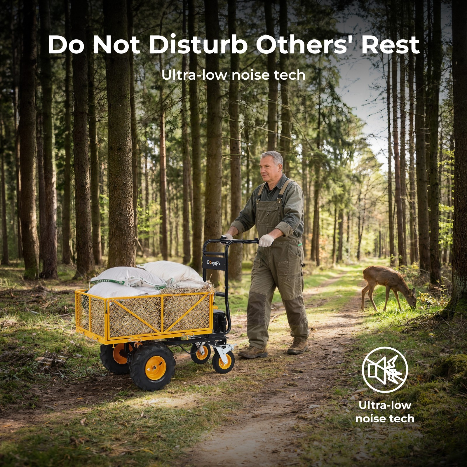 660-1000LBS Electric Utility Garden Cart Heavy-Duty Power Wagon Wheelbarrow 48V