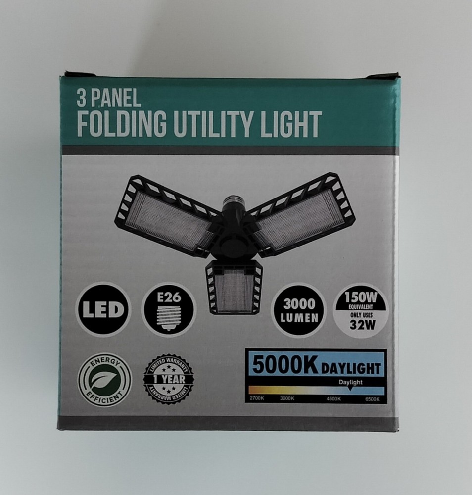 3 Panel Folding Utility Light - 3000lm - 150 Watt Equivalent